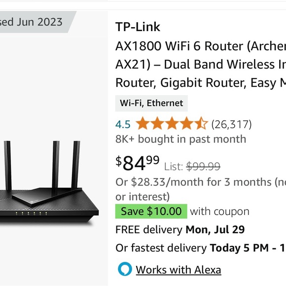 TP-Link WiFi 6 Router AX1800 Smart WiFi Router - Picture 6 of 6